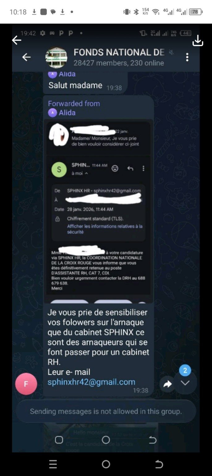 Preuve de l'arnaque par SPHINX HR